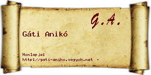 Gáti Anikó névjegykártya